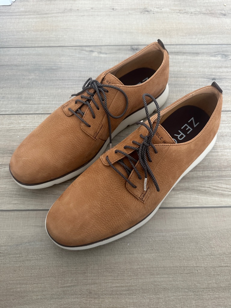 Nwot Cole Haan Zerogrand Men’s Tan Nubuck Lace-Up Sneaker Dress Shoes